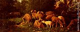 Dans Paintings - Les Moutons Dans Le Sous-Bois by Charles Emile Jacque